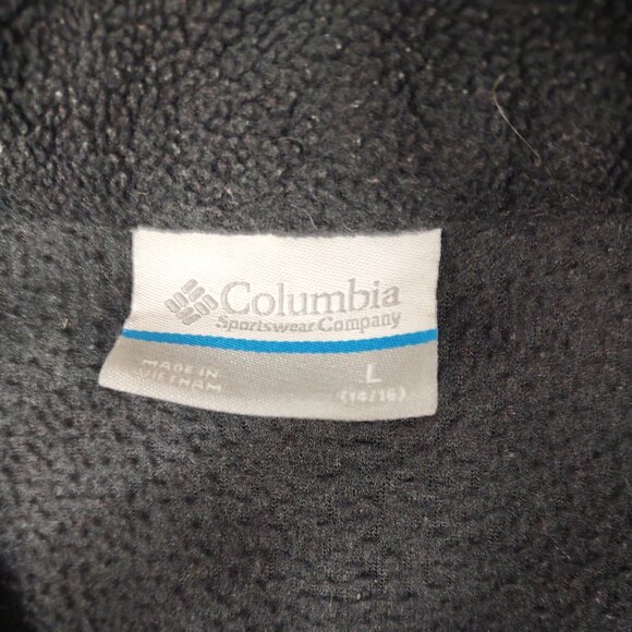 Columbia Fleece Black with Purple Zipper, Size Kids Large - Picture 4 of 7